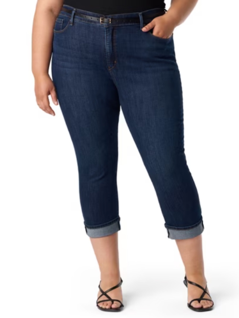 Signature by Levi Strauss Women's 20 Modern Capri Dark Indigo Jeans